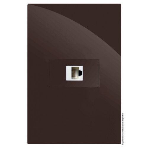 CJ RJ45 CAT6 (INTERNET) HORIZONTAL  4X2  - RECTA CHOCOLATE GLOSS