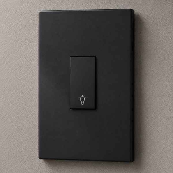CJ PULSADOR DE MINUTERIA VERTICAL 4X2 - RECTA BLACK SATIN FOSCO