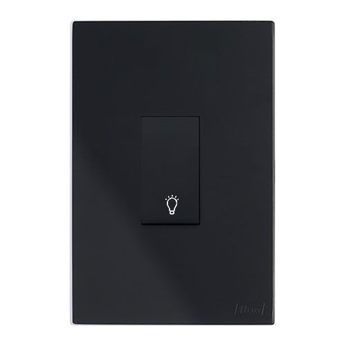 CJ  PULSADOR DE MINUTERIA VERTICAL 4X2 - RECTA BLACK SATIN FOSCO