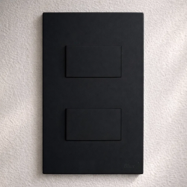 CJ INTERRUPTOR DUPLO SIMPLES SEPARADO 4X2 - RECTA BLACK SATIN FOSCO
