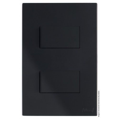 CJ INTERRUPTOR DUPLO (1 SIMPLES + 1 PARALELO) 4X2 - RECTA BLACK SATIN FOSCO
