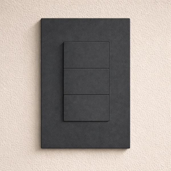 CJ INTERRUPTOR TRIPLO (2 PARALELO + 1 SIMPLES) 4X2 - RECTA BLACK SATIN FOSCO