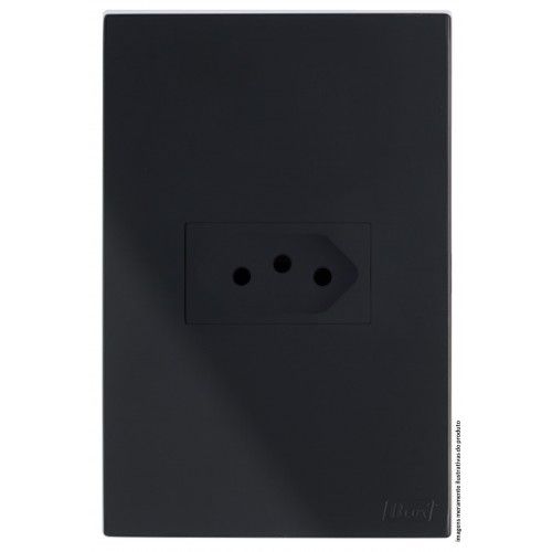 CJ TOMADA 10A HORIZONTAL 4X2 - RECTA BLACK SATIN FOSCO