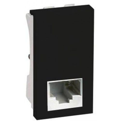 MODULO ENTRADA RJ11 2 FIOS (TELEFONE) - RECTA BLACK SATIN FOSCO