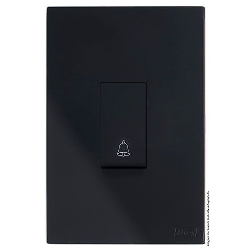 CJ INT.PULSADOR DE CAMPAINHA VERTICAL 4X2 RECTA BLACK GLOSS