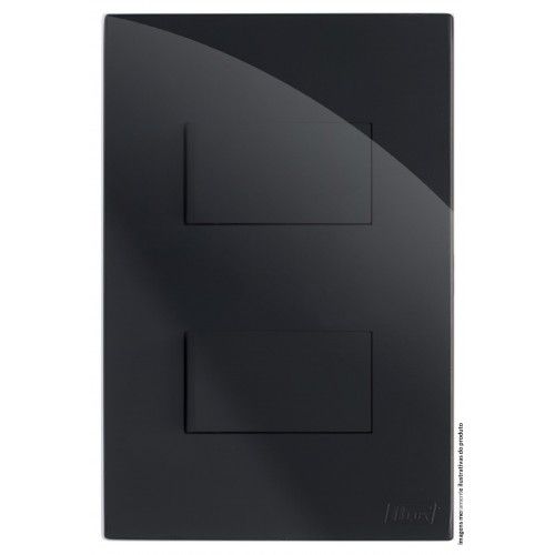 CJ INTERRUPTOR DUPLO SIMPLES SEPARADO 4X2 - RECTA BLACK GLOSS