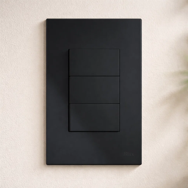 CJ INTERRUPTOR TRIPLO SIMPLES 4X2 - RECTA BLACK GLOSS