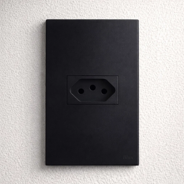 CJ TOMADA 10A HORIZONTAL 4X2 - RECTA BLACK GLOSS
