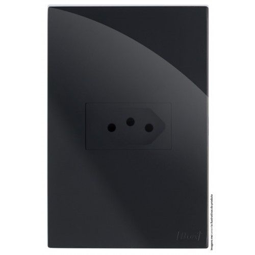 CJ TOMADA 20A HORIZONTAL 4X2 - RECTA BLACK GLOSS