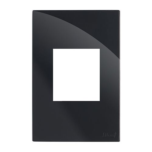 PLACA P/ 2 MODULOS JUNTOS COM SUPORTE 4X2 - RECTA BLACK GLOSS