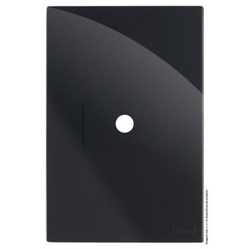 CJ PLACA FURO HORIZONTAL 4X2 -  RECTA BLACK GLOSS