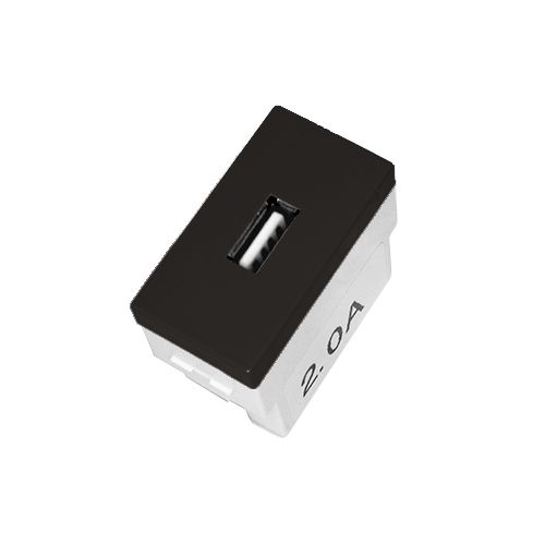 MODULO ENTRADA USB 2A -  RECTA BLACK SATIN FOSCO