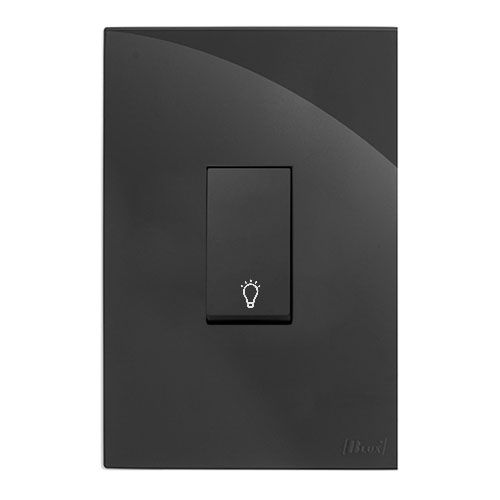 CJ INTERRUPTOR PULSADOR DE MINUTERIA VERTICAL 4X2 - RECTA GRAFITE GLOSS