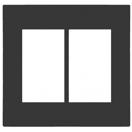 PLACA P/ 6 MODULOS COM SUPORTE 4X4 -  RECTA GRAFITE GLOSS