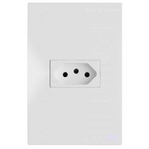 CJ TOMADA 10A HORIZONTAL 4X2 - RECTA BRANCO SATIN FOSCO