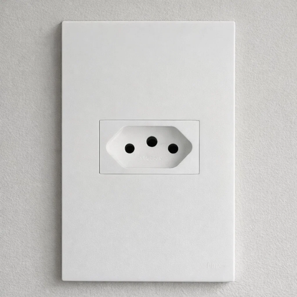 CJ TOMADA 20A HORIZONTAL 4X2 - RECTA BRANCO SATIN FOSCO
