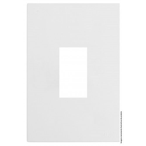 PLACA P/ 1 MODULO VERTICAL COM SUPORTE 4X2 -RECTA BRANCO SATIN