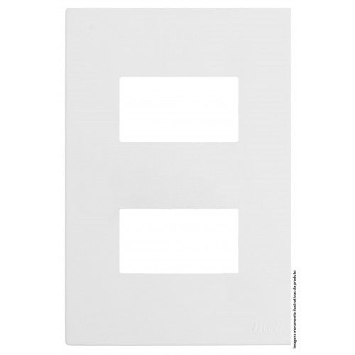 PLACA P/2MOD. SEPARADOS COM SUPORTE 4X2 RECTA BRANCO SATIN