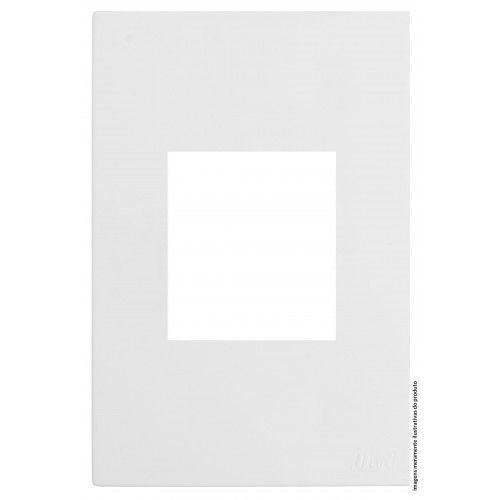 PLACA P/ 2 MÓD. JUNTOS  COM SUPORTE 4X2 - RECTA BRANCO SATIN