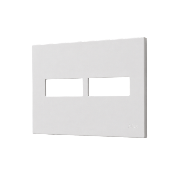 PLACA P/ 2 MOD. COM SUPORTE 4X4 - RECTA BRANCO SATIN FOSCO