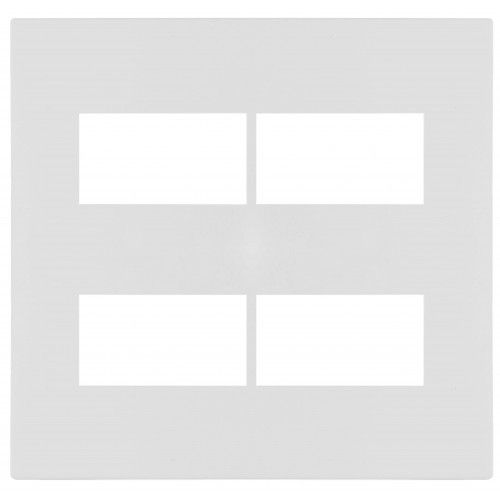 PLACA P/ 4 MOD. COM SUPORTE 4X4 - RECTA BRANCO SATIN FOSCO