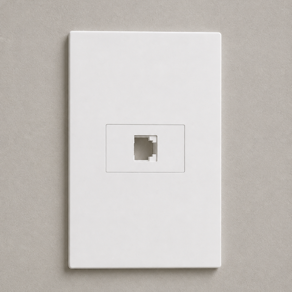 CJ RJ11 2 FIOS (TELEFONE) HORIZONTAL 4X2 - RECTA BRANCO SATIN FOSCO