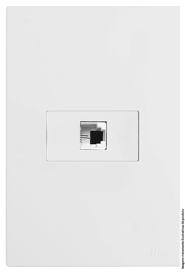 CJ RJ11 4 FIOS (TELEFONE) HORIZONTAL 4X2  RECTA BRANCO SATIN FOSCO