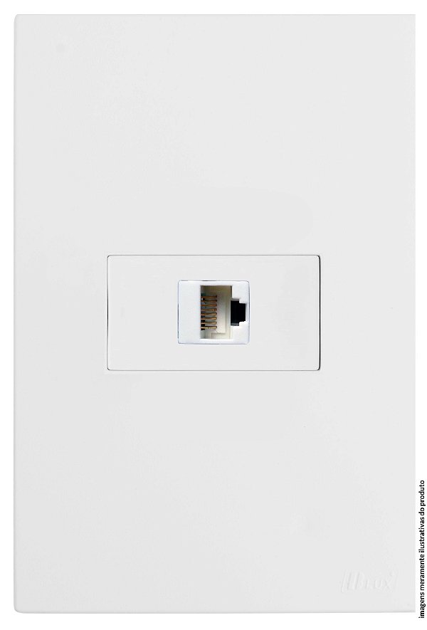 CJ RJ45 CAT5 (INTERNET) 4X2 HORIZONTAL - RECTA BRANCO SATIN FOSCO