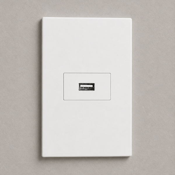 CJ ENTRADA USB 2.A HORIZONTAL 4X2 - RECTA BRANCO SATIN FOSCO