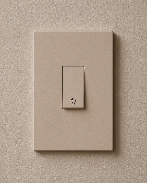 CJ INTERRUPTOR PULSADOR DE MINUTERIA 4X2 - RECTA AREIA SATIN FOSCO