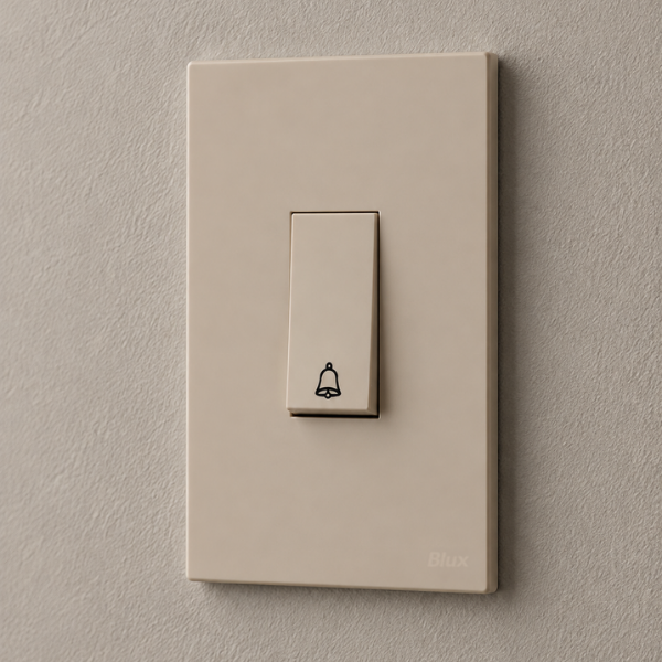 CJ INTERRUPTOR PULSADOR DE CAMPAINHA VERTICAL 4X2 - RECTA AREIA SATIN FOSCO