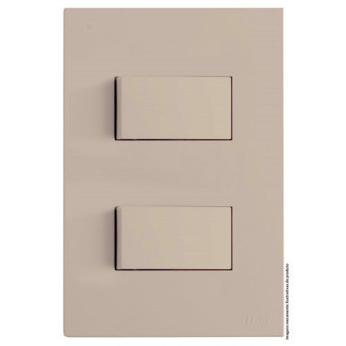 CJ INTERRUPTOR DUPLO SIMPLES 4X2 - RECTA AREIA SATIN FOSCO