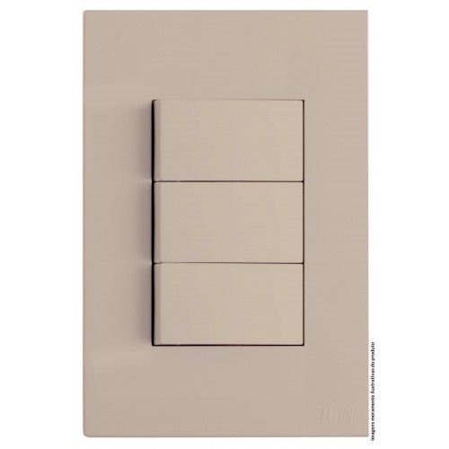 CJ INTERRUPTOR TRIPLO SIMPLES 4X2 - RECTA AREIA SATIN FOSCO