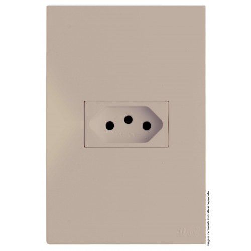 CJ TOMADA 20A HORIZONTAL 4X2 - RECTA AREIA SATIN FOSCO