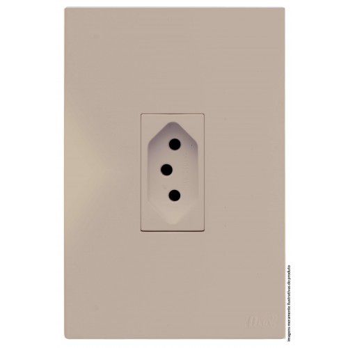 CJ TOMADA 20A VERTICAL 4X2 - RECTA AREIA SATIN FOSCO