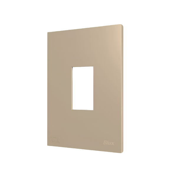 PLACA P/ 1 MODULO VERTICAL COM SUPORTE 4X2 - RECTA AREIA SATIN FOSCO