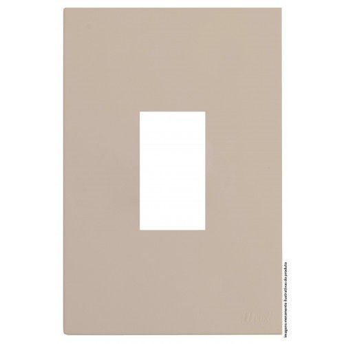 PLACA P/ 1 MODULO VERTICAL COM SUPORTE 4X2 - RECTA AREIA SATIN FOSCO