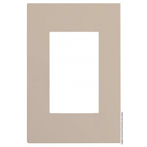 PLACA P/ 3 MODULOS COM SUPORTE 4X2 - RECTA AREIA SATIN FOSCO