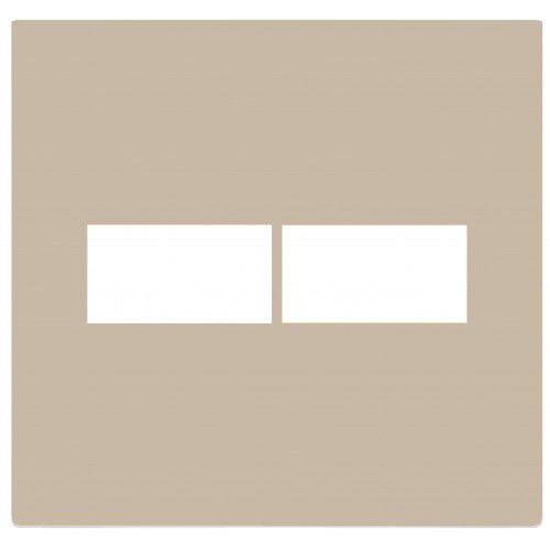 PLACA P/ 2 MODULOS COM SUPORTE 4X4  -  RECTA AREIA SATIN FOSCO