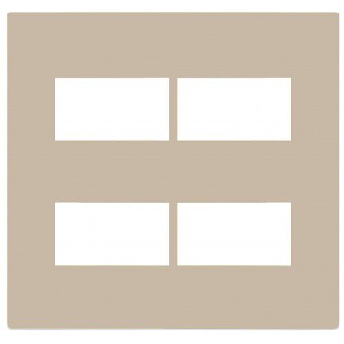 PLACA P/ 4 MODULOS SEPARADOS COM SUPORTE 4X4 - RECTA AREIA SATIN FOSCO