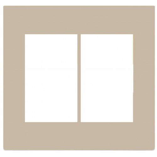 PLACA P/6 MODULOS  COM SUPORTE 4X4 - RECTA AREIA SATIN FOSCO