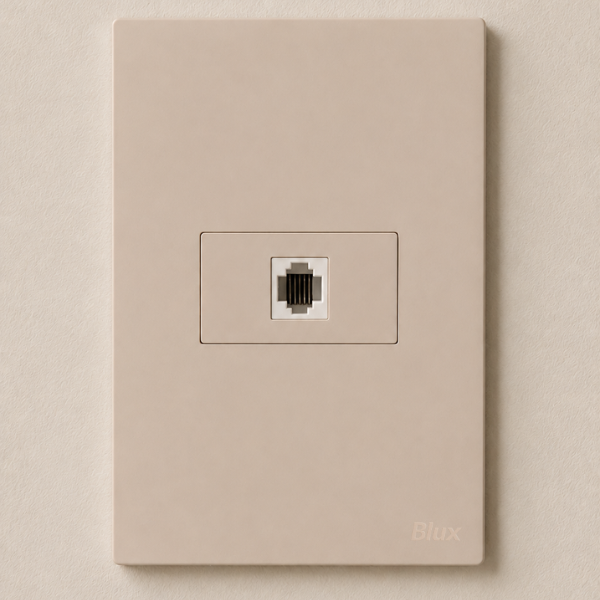 CJ RJ11 2 FIOS (TELEFONE) HOR. 4X2 - RECTA AREIA SATIN FOSCO