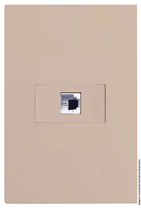 CJ RJ11 2 FIOS (TELEFONE) HOR. 4X2 - RECTA AREIA SATIN FOSCO