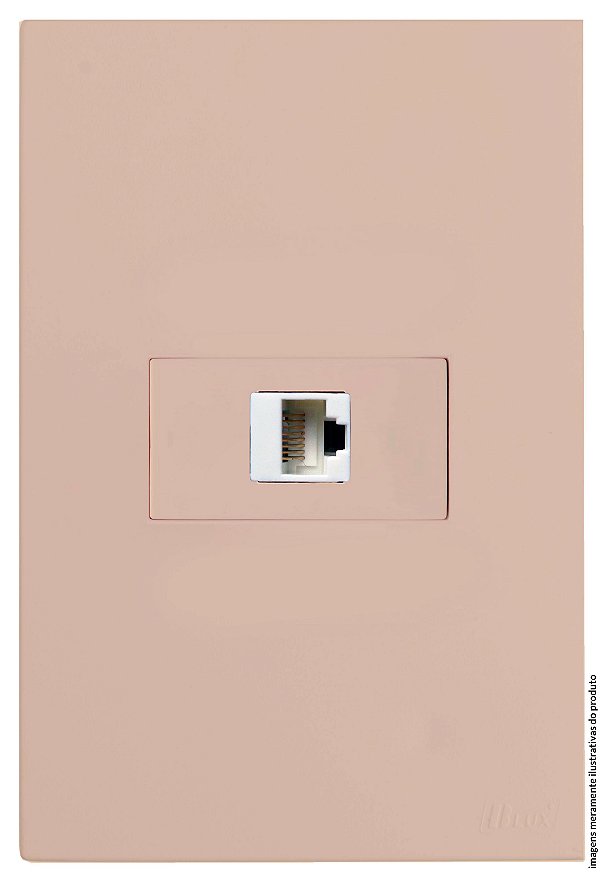 CJ RJ45 CAT5 (INTERNET) HORIZONTAL 4X2 - RECTA AREIA SATIN FOSCO