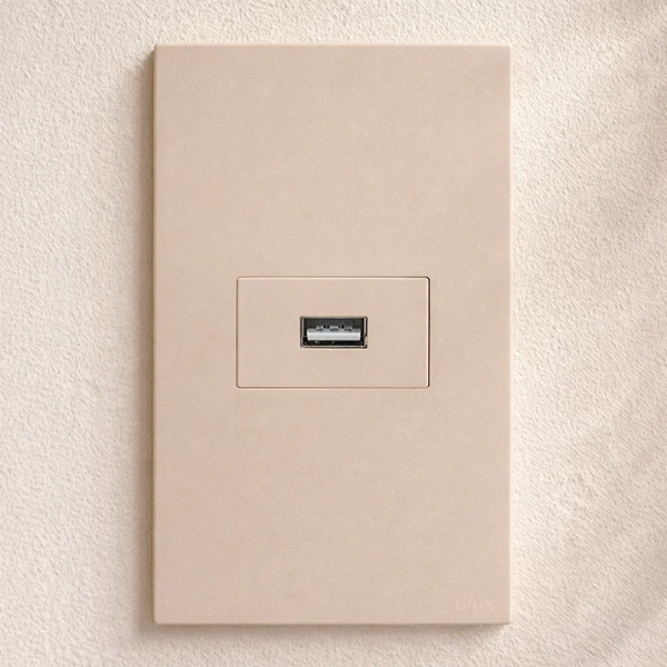 CJ ENTRADA USB 2.A HORIZONTAL 4X2 - RECTA AREIA SATIN FOSCO
