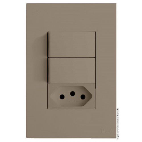 CJ DUPLO PARALELO + TOMADA 20A 4X2 - RECTA FENDI FOSCO