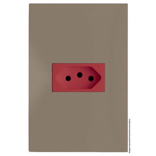 CJ TOMADA 20A HORIZONTAL VERMELHO 4X2 - RECTA FENDI SATIN FOSCO