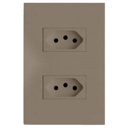 CJ TOMADA DUPLA 10A 4X2 - RECTA FENDI SATIN FOSCO