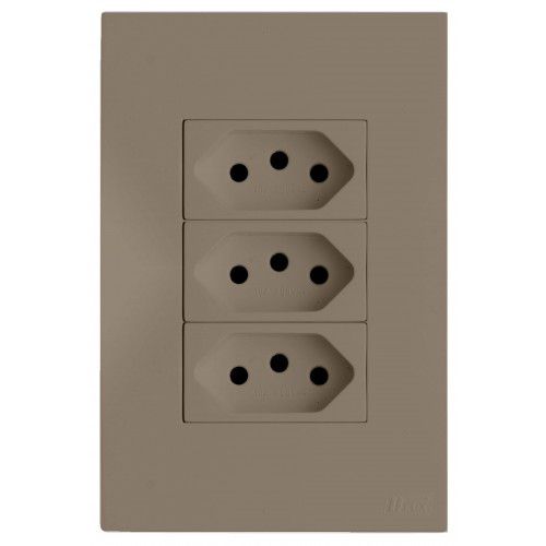 CJ TOMADA TRIPLA 10A 4X2 - RECTA FENDI SATIN FOSCO