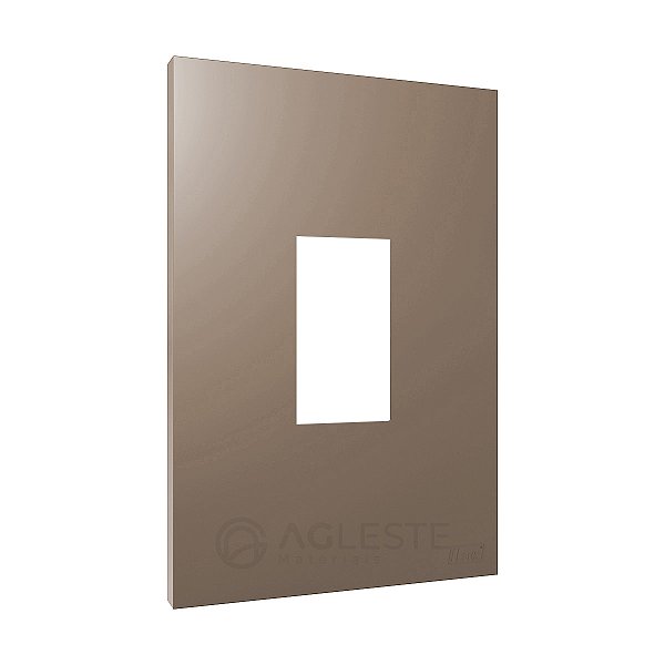PLACA P/ 1 MOD. VERTICAL COM SUPORTE 4X2 - RECTA FENDI SATIN
